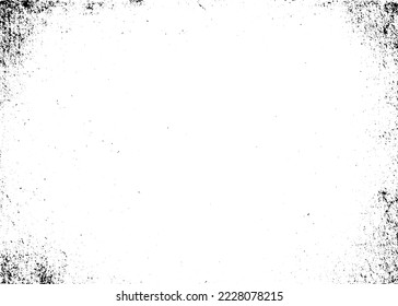 Textura vectorial de grano rústico con grano y manchas. Fondo de ruido abstracto. Superficie meteorológica. Sucio y dañado. Fondo rudo detallado. Ilustración gráfica vectorial con blanco transparente. EPS10.