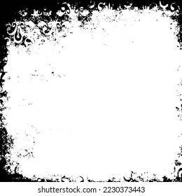 Rustic grunge vector texture with grain and stains. Abstract noise background. Weathered surface. Dirty and damaged. Detailed rough backdrop. Vector graphic illustration with transparent white. EPS10.