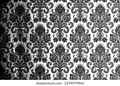 Rustikale Grunge Vektorstruktur mit Korn und Flecken. Abstrakter Rauschhintergrund. Gewitterte Oberfläche. Schmutzig und beschädigt. Detaillierte raue Kulisse. Vektorgrafik mit transparentem Weiß. EPS10.