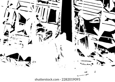 Rustic grunge vector texture with grain and stains. Abstract noise background. Weathered surface. Dirty and damaged. Detailed rough backdrop. Vector graphic illustration with transparent white. EPS10.