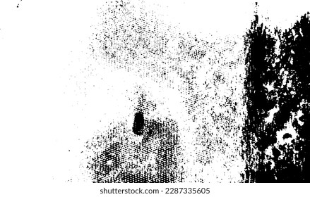 Textura vectorial de grano rústico con grano y manchas. Fondo de ruido abstracto. Superficie meteorológica. Sucio y dañado. Fondo rudo detallado. Ilustración gráfica vectorial con blanco transparente. EPS10.