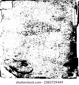 Rustic grunge vector texture with grain and stains. Abstract noise background. Weathered surface. Dirty and damaged. Detailed rough backdrop. Vector graphic illustration with transparent white. EPS10.