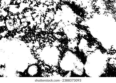 Textura vectorial de grano rústico con grano y manchas. Fondo de ruido abstracto. Superficie meteorológica. Sucio y dañado. Fondo rudo detallado. Ilustración gráfica vectorial con blanco transparente. EPS10.