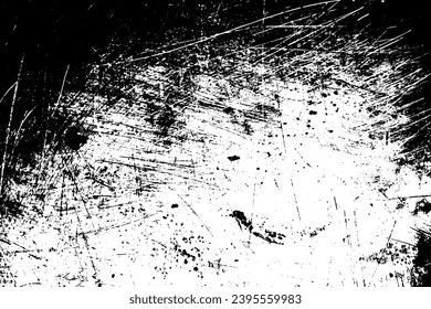 Rustic grunge vector texture with grain and stains. Abstract noise background. Weathered surface. Dirty and damaged. Detailed rough backdrop. Vector graphic illustration with transparent white. EPS10.