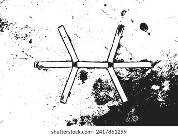 Textura vectorial de grano rústico con grano y manchas. Fondo de ruido abstracto. Superficie meteorológica. Sucio y dañado. Fondo rudo detallado. Ilustración gráfica vectorial con blanco transparente. EPS10.