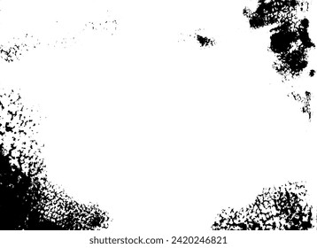 Rustic grunge vector texture with grain and stains. Abstract noise background. Weathered surface. Dirty and damaged. Detailed rough backdrop. Vector graphic illustration with transparent white. EPS10.