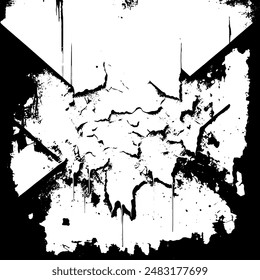 Rustic grunge vector texture with grain and stains. Abstract noise background. Weathered surface. Dirty and damaged. Detailed rough backdrop. Vector graphic illustration with transparent white. EPS10.