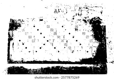 Rustic grunge vector texture with grain and stains. Abstract noise background. Weathered surface. Dirty and damaged. Detailed rough backdrop. Vector graphic illustration with transparent white. EPS10.