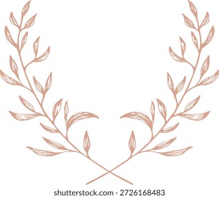 Rústico mão desenhado floral casamento Logo Design