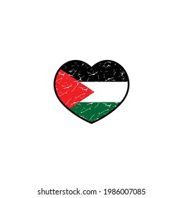 Rustic Heart with Palestinian Flag Colors, I love Palestine