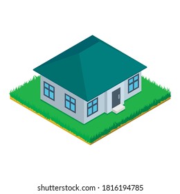 Rustic House Icon. Isometric Illustration Of Rustic House Vector Icon For Web