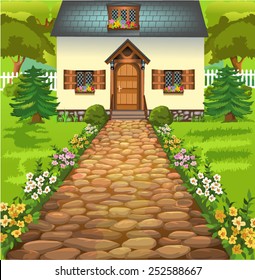 rustic house in the middle of nature