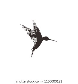 rustic humming bird animal logo illustration inspiration for digital companies icon design template