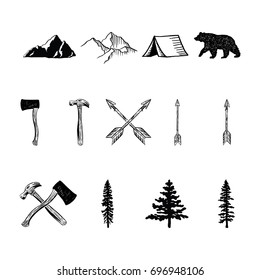 Rustic Illustrations - 13 hand drawn vector illustrations. 