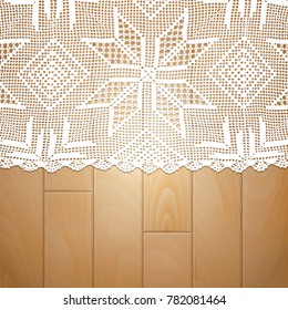 rustic lace on wooden background