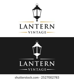 Logotipo rústico de la lámpara de la linterna para la decoración casera vintage retro.