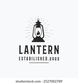 Logotipo de lâmpada lanterna rústica para decoração de casa retro vintage.