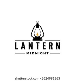 Rustic lantern lamp logo for retro vintage home decoration.