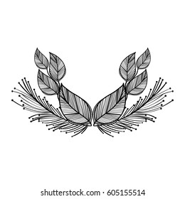 rustic leaves with feathers decoration