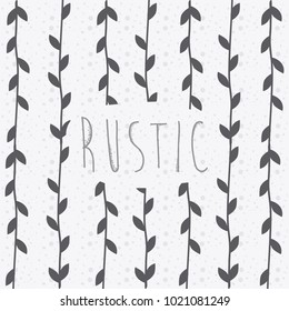 Rustic leaves hand drawn background