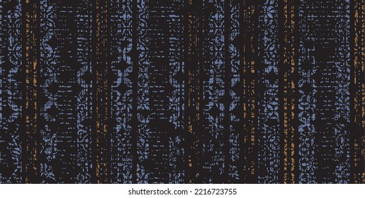 Rustic linen, washed coat surface tile jacquard, floral, line, geometric texture digital printing pattern design.  style. Vector fabric seamless Abstract natural textured for floors dar navy blue