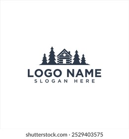 Rustic Lodge Retreat Simple Logo