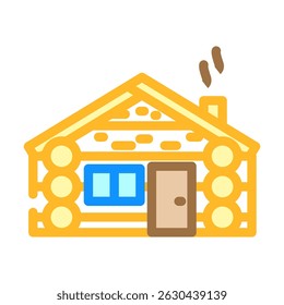rustic log cabin wooden color icon vector. rustic log cabin wooden sign. isolated symbol illustration