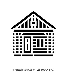 rustic log cabin wooden glyph icon vector. rustic log cabin wooden sign. isolated symbol illustration