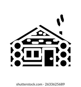 rustic log cabin wooden glyph icon vector. rustic log cabin wooden sign. isolated symbol illustration