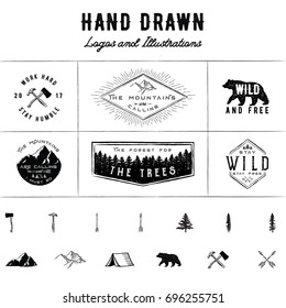Rustic Logos and Illustrations - 6 pre-made logos and 13 hand drawn illustrations.

