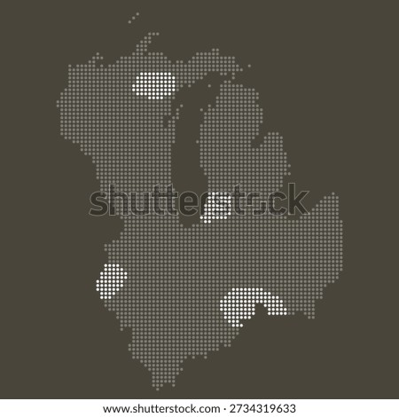 Rustic Minimalist East North Central US States Map. Earth Tone Dotted Vector. East North Central of USA dotted map.