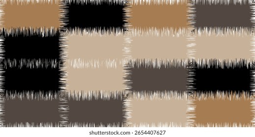 fundo abstrato rústico e moderno com uma grade de quadrados com bordas desgastadas e angustiadas em vários tons de terra, incluindo preto, marrom e bege. 