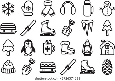 Rustic nature drawn line art symbols