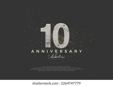 Rustic number for 10th anniversary celebration. premium vector design. Premium vector for poster, banner, celebration greeting.