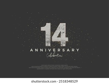 Rustic number for 14th anniversary celebration. premium vector design. Premium vector for poster, banner, celebration greeting.