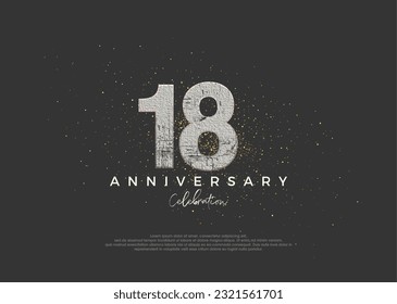 Rustic number for 18th anniversary celebration. premium vector design. Premium vector for poster, banner, celebration greeting.
