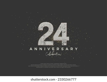 Rustic number for 24th anniversary celebration. premium vector design. Premium vector for poster, banner, celebration greeting.