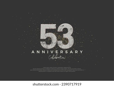 Rustikale Zahl für 53 Jubiläumsfeier. Premium-Vektordesign. Premium Vektor für Poster, Banner, Fest Gruß.
