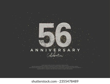 Rustic number for 56th anniversary celebration. premium vector design. Premium vector for poster, banner, celebration greeting.