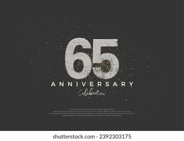 Rustic number for 65th anniversary celebration. premium vector design. Premium vector for poster, banner, celebration greeting.