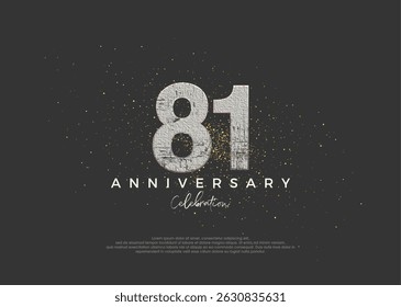 Rustic number for 81st anniversary celebration. premium vector design. Premium vector for poster, banner, celebration greeting.