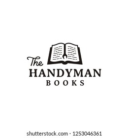 Rustic Retro Logo design for Handyman and Book