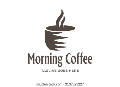 Rustic Retro Vintage Coffee Cup Mug for Bar Cafe Restaurant or Product Label Logo Design Vector