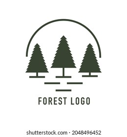 Rustic Retro Vintage Evergreen. Cedar trees logo design. Vector