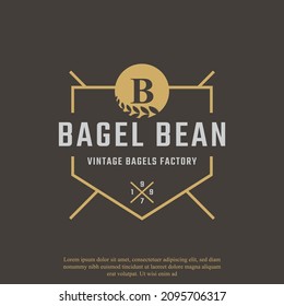 Rustic Retro Vintage Label Badge Letter B for Bagels Logo Design Inspiration