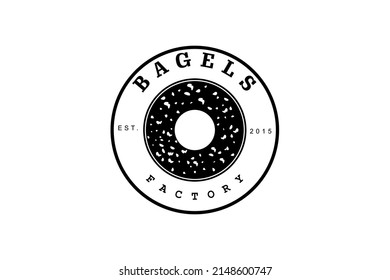 Rustic Retro Vintage Letter B for Bagels Logo Design Vector