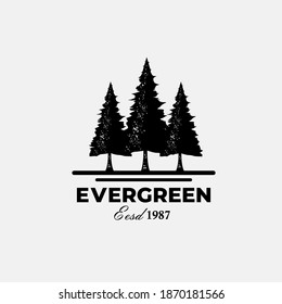 Rustikaler Retro Vintage-Kiefer, immergrünes Vektorlogo-Design