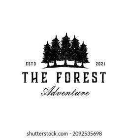 Diseño del logo Rustic Retro Vintage pine, evergreen, pinus