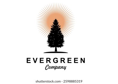 Rustic Retro Vintage pine evergreen fir hemlock spruce conifer cedar coniferous cypress larch pine trees 