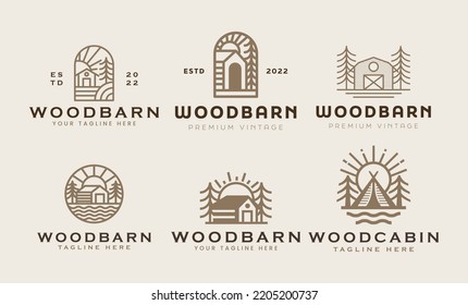 Rustic Retro Vintage Wooden Barn Farm logo Illustration. Universal creative premium symbol. Vector sign icon logo template. Vector illustration